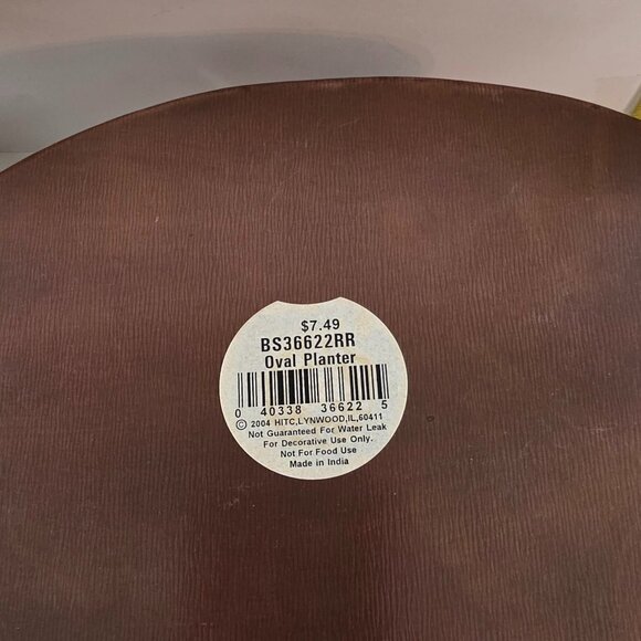 Oval Copper Color Decorative Planter 9" x 6" x 3" - Picture 4 of 5